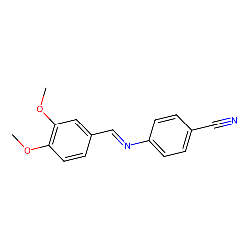 4-{[(E)-(3,4-dimethoxyphenyl)methylidene]amino}benzonitrile structure
