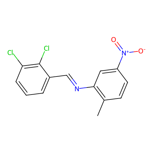 N-[(E)-(2,3-dichlorophenyl)methylidene]-2-methyl-5-nitroaniline structure