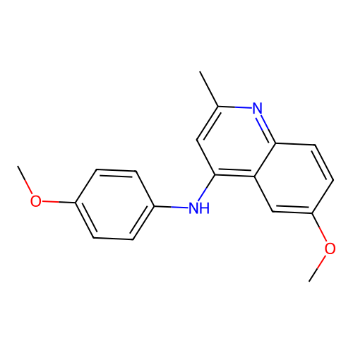 6-methoxy-N-(4-methoxyphenyl)-2-methylquinolin-4-amine structure