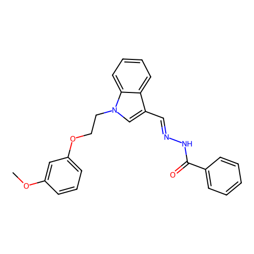 N'-[(E)-{1-[2-(3-methoxyphenoxy)ethyl]-1H-indol-3-yl}methylidene]benzohydrazide structure