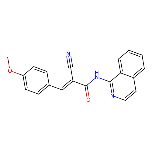2-cyano-N-isoquinolin-1-yl-3-(4-methoxyphenyl)prop-2-enamide structure
