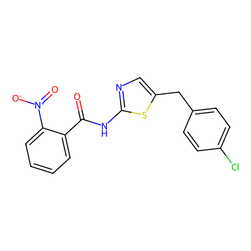 N-(5-(4-Chlorobenzyl)-1,3-thiazol-2-YL)-2-nitrobenzamide structure