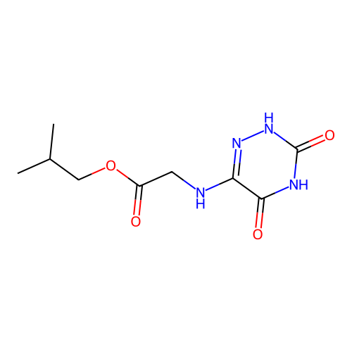 Isobutyl 2-((3,5-dioxo-2,3,4,5-tetrahydro-1,2,4-triazin-6-yl)amino)acetate structure