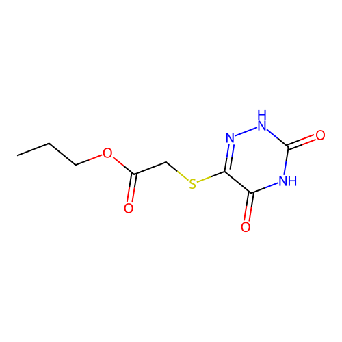 Propyl 2-[(3,5-dioxo-2,3,4,5-tetrahydro-1,2,4-triazin-6-yl)sulfanyl]acetate structure