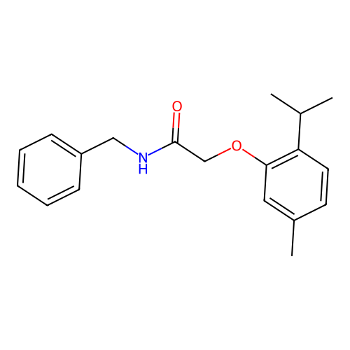 N-benzyl-2-[5-methyl-2-(propan-2-yl)phenoxy]acetamide structure