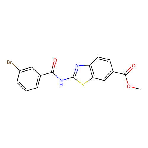 Methyl 2-(3-bromobenzamido)benzo[d]thiazole-6-carboxylate structure
