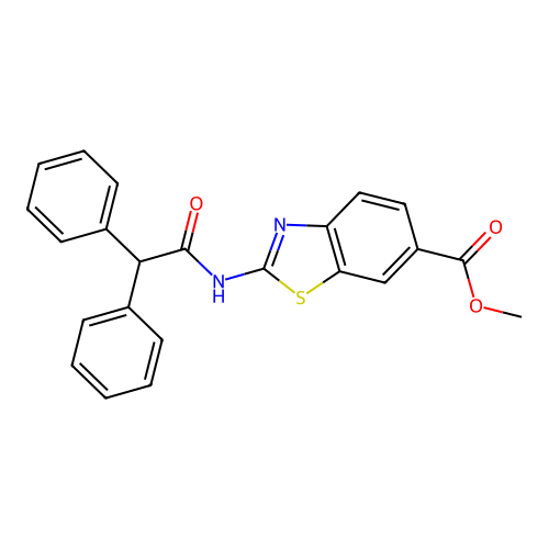 Methyl 2-(2,2-diphenylacetamido)benzo[d]thiazole-6-carboxylate structure