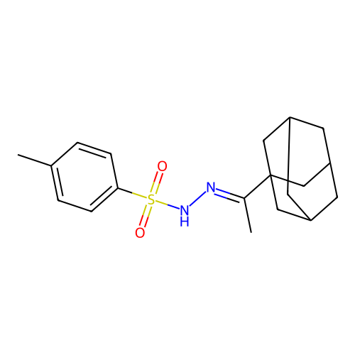 N-[(E)-1-(1-adamantyl)ethylideneamino]-4-methylbenzenesulfonamide structure