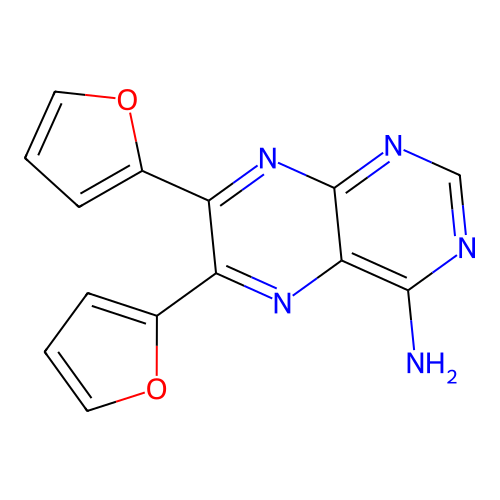6,7-Di(furan-2-yl)pteridin-4-amine structure