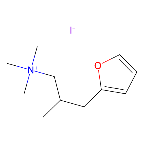 3-(Furan-2-yl)-N,N,N,2-tetramethylpropan-1-aminium iodide structure