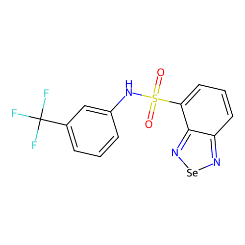 N-[3-(trifluoromethyl)phenyl]-2,1,3-benzoselenadiazole-4-sulfonamide structure