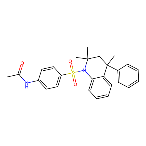 N-(4-((2,2,4-trimethyl-4-phenyl-3,4-dihydroquinolin-1(2H)-yl)sulfonyl)phenyl)acetamide structure