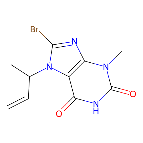 8-bromo-7-(but-3-en-2-yl)-3-methyl-3,7-dihydro-1H-purine-2,6-dione structure