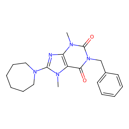 8-(azepan-1-yl)-1-benzyl-3,7-dimethyl-3,7-dihydro-1H-purine-2,6-dione structure