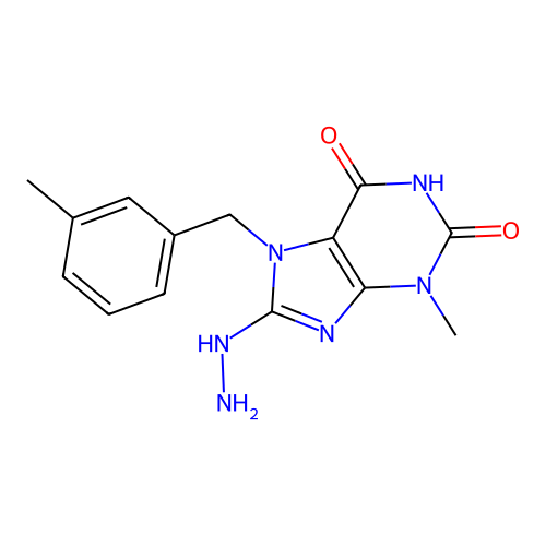 8-Hydrazino-3-methyl-7-[(3-methylphenyl)methyl]-1,3,7-trihydropurine-2,6-dione structure