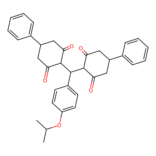 2,2'-((4-Isopropoxyphenyl)methylene)bis(5-phenylcyclohexane-1,3-dione) structure