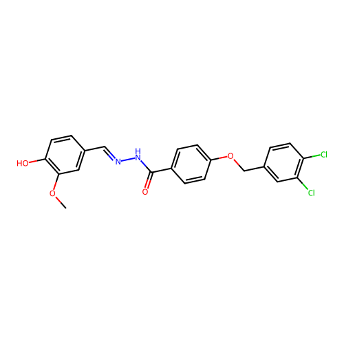 4-[(3,4-dichlorobenzyl)oxy]-N'-[(E)-(4-hydroxy-3-methoxyphenyl)methylidene]benzenecarbohydrazide structure