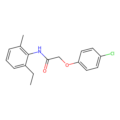 2-(4-chlorophenoxy)-N-(2-ethyl-6-methylphenyl)acetamide structure