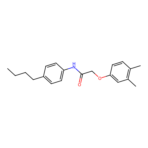 N-(4-butylphenyl)-2-(3,4-dimethylphenoxy)acetamide structure