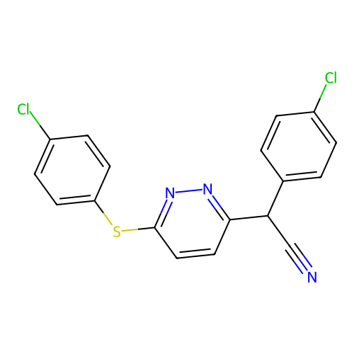 2-(4-Chlorophenyl)-2-{6-[(4-chlorophenyl)sulfanyl]-3-pyridazinyl}acetonitrile structure
