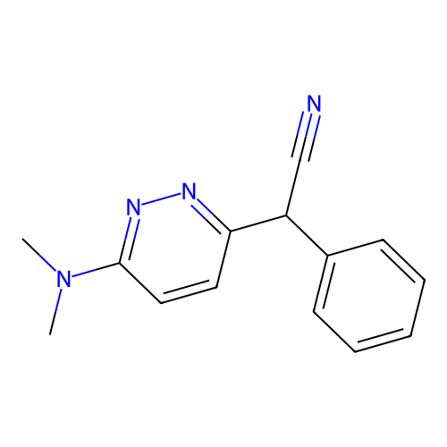 2-[6-(Dimethylamino)-3-pyridazinyl]-2-phenylacetonitrile structure