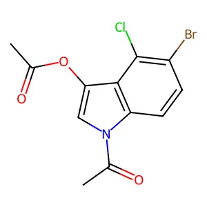 1-Acetyl-5-bromo-4-chloro-1H-indol-3-yl acetate structure
