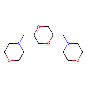 4-[[5-(Morpholin-4-ylmethyl)-1,4-dioxan-2-yl]methyl]morpholine structure
