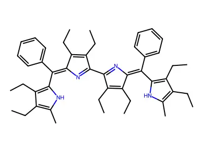 2-[(3,4-diethyl-5-methyl-1H-pyrrol-2-yl)-phenylmethylidene]-5-[5-[(3,4-diethyl-5-methyl-1H-pyrrol-2-yl)-phenylmethylidene]-3,4-diethylpyrrol-2-yl]-3,4-diethylpyrrole structure