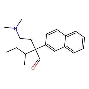 2-Naphthaleneacetaldehyde, alpha-sec-butyl-alpha-(2-(dimethylamino)ethyl)- structure