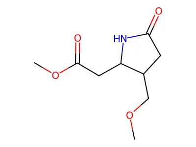 Methyl 2-[3-(methoxymethyl)-5-oxo-2-pyrrolidinyl]acetate structure