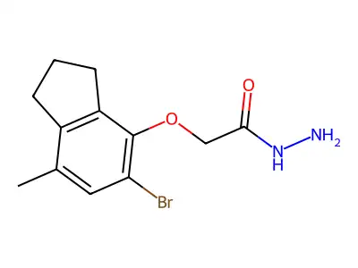 2-[(5-bromo-7-methyl-2,3-dihydro-1H-inden-4-yl)oxy]acetohydrazide structure
