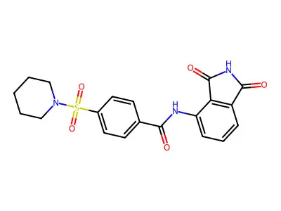 N-(1,3-dioxoisoindolin-4-yl)-4-(piperidin-1-ylsulfonyl)benzamide structure