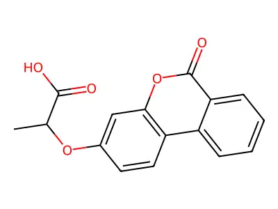 (2S)-2-(6-oxobenzo[c]chromen-3-yl)oxypropanoic acid structure