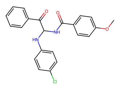 N-{1-[(4-chlorophenyl)amino]-2-oxo-2-phenylethyl}-4-methoxybenzamide structure