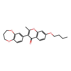 7-butoxy-3-(3,4-dihydro-2H-1,5-benzodioxepin-7-yl)-2-methyl-4H-chromen-4-one structure