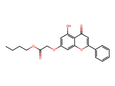 butyl [(5-hydroxy-4-oxo-2-phenyl-4H-chromen-7-yl)oxy]acetate structure