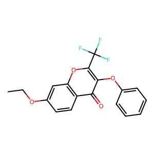7-ethoxy-3-phenoxy-2-(trifluoromethyl)-4H-chromen-4-one structure