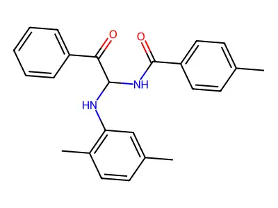 N-{1-[(2,5-dimethylphenyl)amino]-2-oxo-2-phenylethyl}-4-methylbenzamide structure