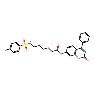 2-oxo-4-phenyl-2H-chromen-7-yl 6-{[(4-methylphenyl)sulfonyl]amino}hexanoate structure