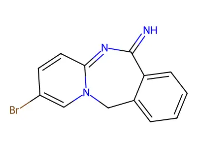 14-Bromo-1,10-diazatricyclo(9.4.0.0,3,8)pentadeca-3,5,7,10,12,14-hexaen-9-imine structure