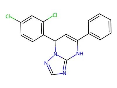 7-(2,4-dichlorophenyl)-5-phenyl-4H,7H-[1,2,4]triazolo[1,5-a]pyrimidine structure