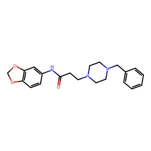 N-(1,3-benzodioxol-5-yl)-3-(4-benzylpiperazin-1-yl)propanamide structure