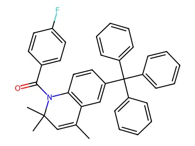(4-fluorophenyl)(2,2,4-trimethyl-6-tritylquinolin-1(2H)-yl)methanone structure
