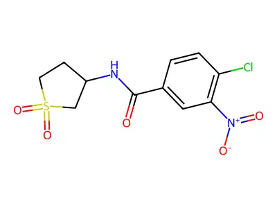 4-chloro-N-(1,1-dioxidotetrahydrothiophen-3-yl)-3-nitrobenzamide structure