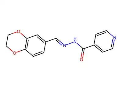 N-(2,3-dihydro-1,4-benzodioxin-6-ylmethylideneamino)pyridine-4-carboxamide structure