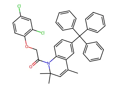 2-(2,4-Dichlorophenoxy)-1-(2,2,4-trimethyl-6-tritylquinolin-1-yl)ethanone structure
