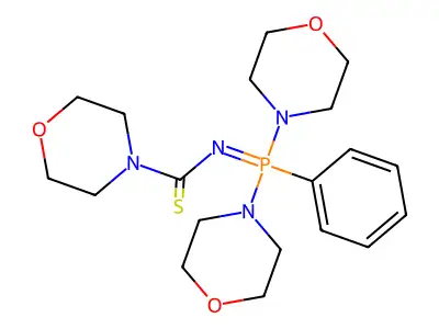 [(Di-4-morpholinylphenylphosphoranylidene)amino]-4-morpholinylmethanethione structure