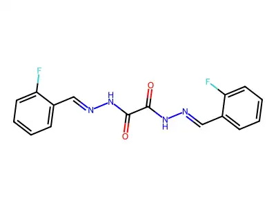 N,N'-bis[(E)-(2-fluorophenyl)methylideneamino]oxamide structure
