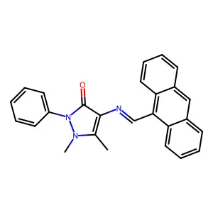 4-(9-Anthrylmethyleneamino)-2,3-dimethyl-1-phenyl-3-pyrazoline-5-one structure