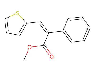 Methyl 2-phenyl-3-thiophen-2-ylprop-2-enoate structure